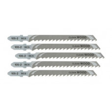 Набор из 5 полотен для лобзика HCS по дереву и пластику, 6 зубцов/дюйм, длина 100 мм, Dewalt [DT2164-QZ]