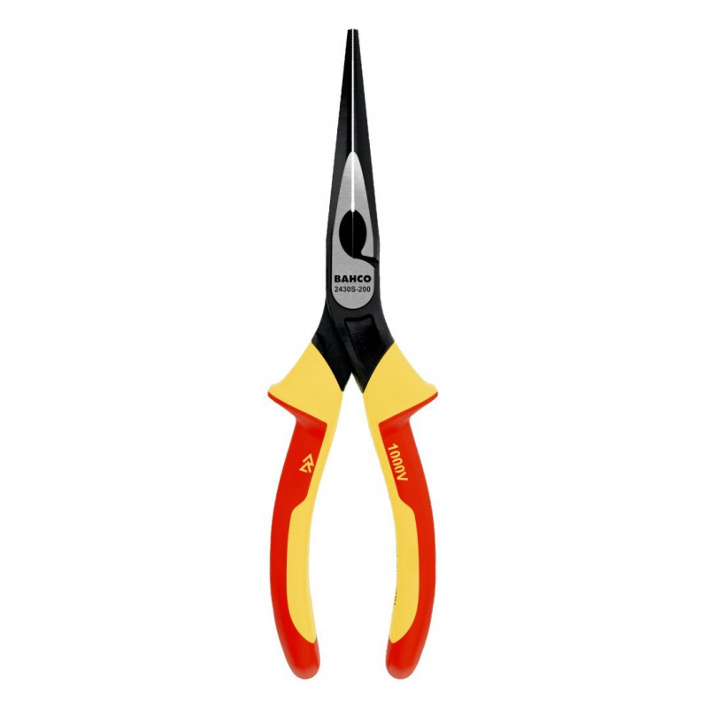 Плоскогубці з довгими напівкруглими губками 200 мм, багатокомпонентна ручка VDE, Bahco [2430 S-200]