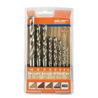 Набір спіральних свердел по дереву 3-10 мм, HSS, 8 предм. PTM 8, Profi Holz Alpen [0000600093100]