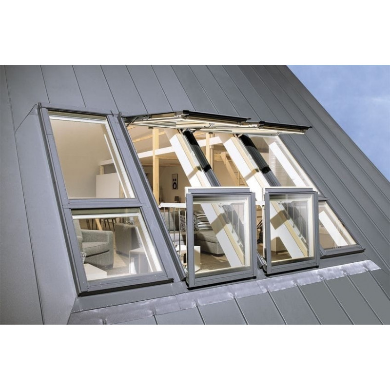 Кровельное окно FAKRO FGU-V P50 GREENVIEW с вентиляционным отверстием | сосновая древесина | белый лак пакет P50