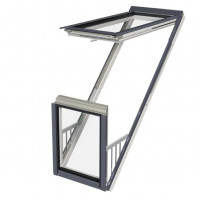 Кровельное окно FAKRO FGU-V P50 GREENVIEW с вентиляционным отверстием | сосновая древесина | белый лак пакет P50