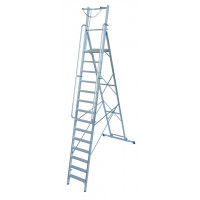 Окремостояча промислова драбина з великою платформою та захисними поручнями, 14 сходинок, STABILO PROFESSIONAL KRAUSE
