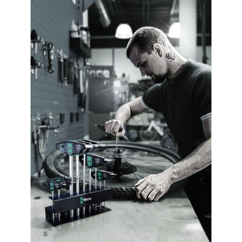 Набор из 10 Т-образных отверток с функцией удержания Bicycle Set 6, WERA [05004174001]