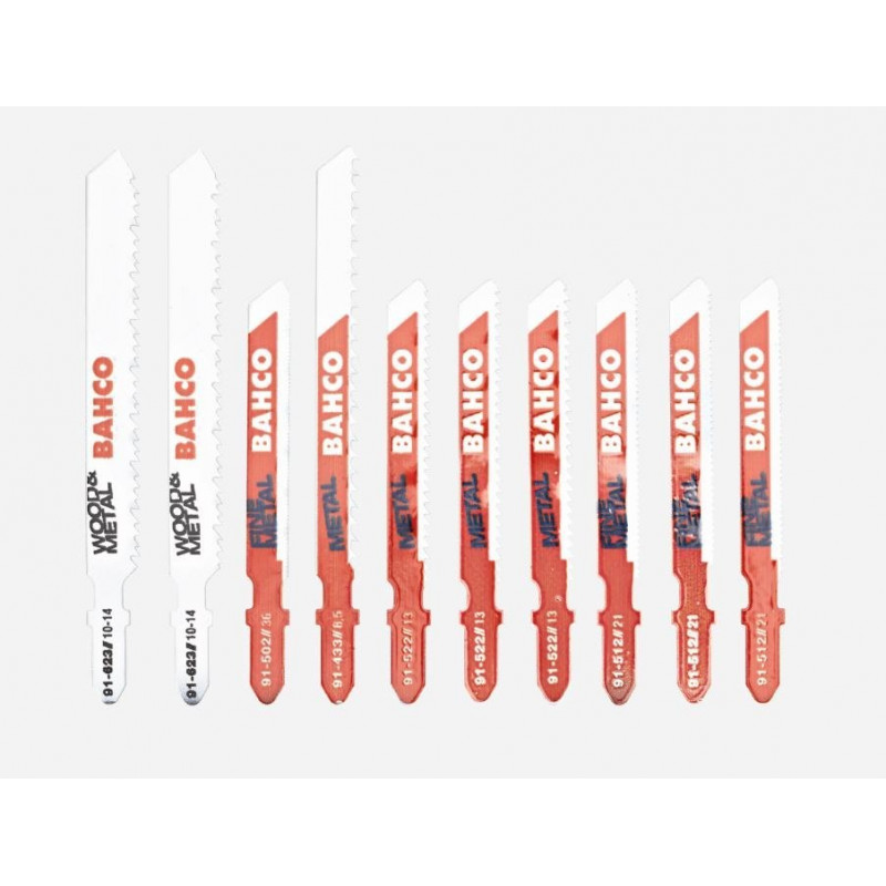 Набір з 10 полотен для лобзика BAHCO для різання металу та дерева [91-METAL-10P]