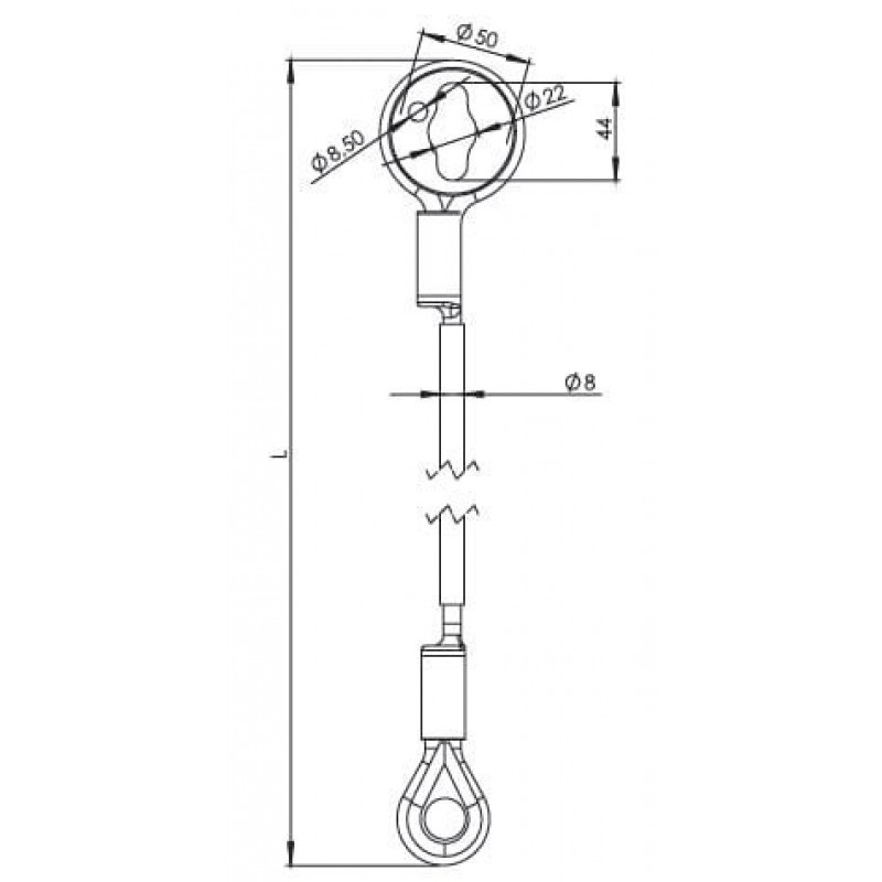 Зажимной трос для телескопической штанги AT191S (100 см) PROTEKT