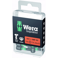 Набір з 10 ударних біт Impaktor 1/4 для гвинтів з головкою TORX, розмір TX20/25 мм, Wera [05057624001]