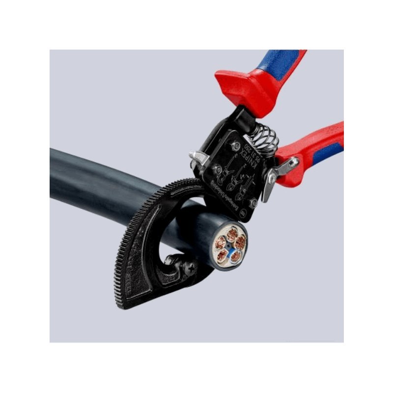 Ножиці з тріскачкою для різання мідних та алюмінієвих кабелів 250 мм, KNIPEX [95 31 250]