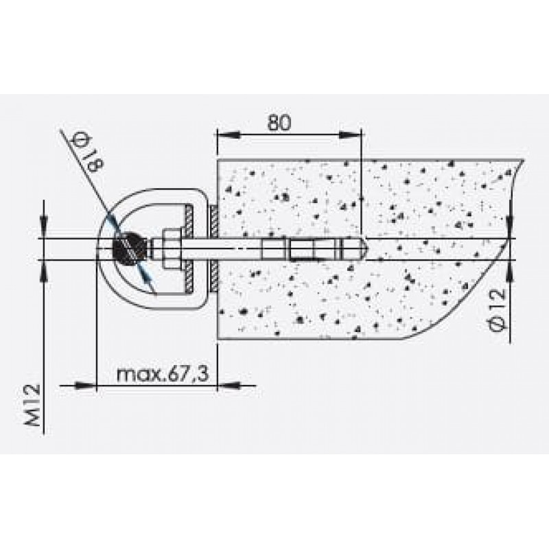 Анкерна точка типу A AT183 (AT183001 KIT) PROTEKT