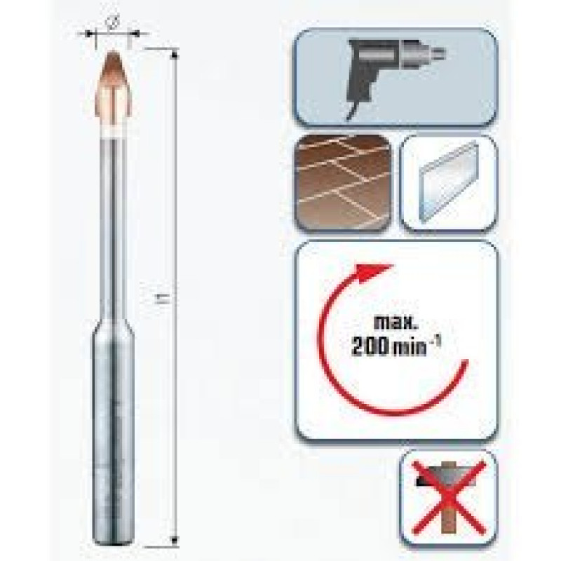 Набор из 3 сверл для керамической плитки Keramo Extreme ALPEN [0000300003100]