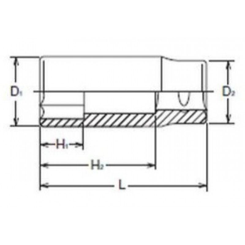 12-гранная удлиненная ручная головка 3/4, для винтов и гаек, 55 мм, Koken [6305M 55]