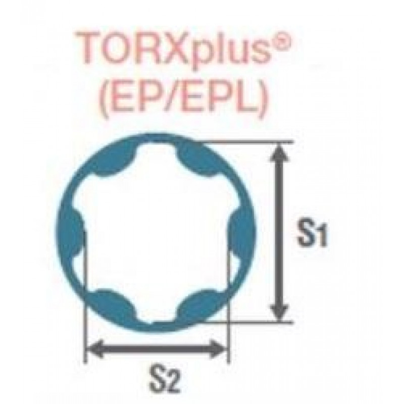 Ударна головка для квадрата 3/4, внутрішнє кріплення TORXplus 24EPL, Koken [16425 24EPL]