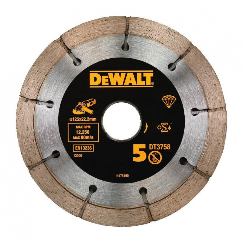 Алмазний диск DeWalt з подвійним сегментом для різання бетону 125/22,23 мм Sandwich EXTREME [DT3758-QZ]