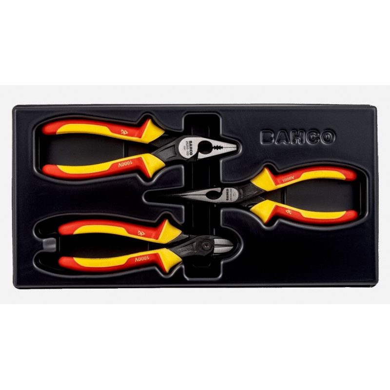 Вставка с набором изолированных плоскогубцев VDE для инструментальных тележек BAHCO [9897S/3]