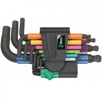 Набор из 9 шестигранных торцевых ключей с шариковым концом для винтов Allen, метрические 1,5-10 мм, 950/9 Hex-Plus Multicolour 2, Wera [0513316