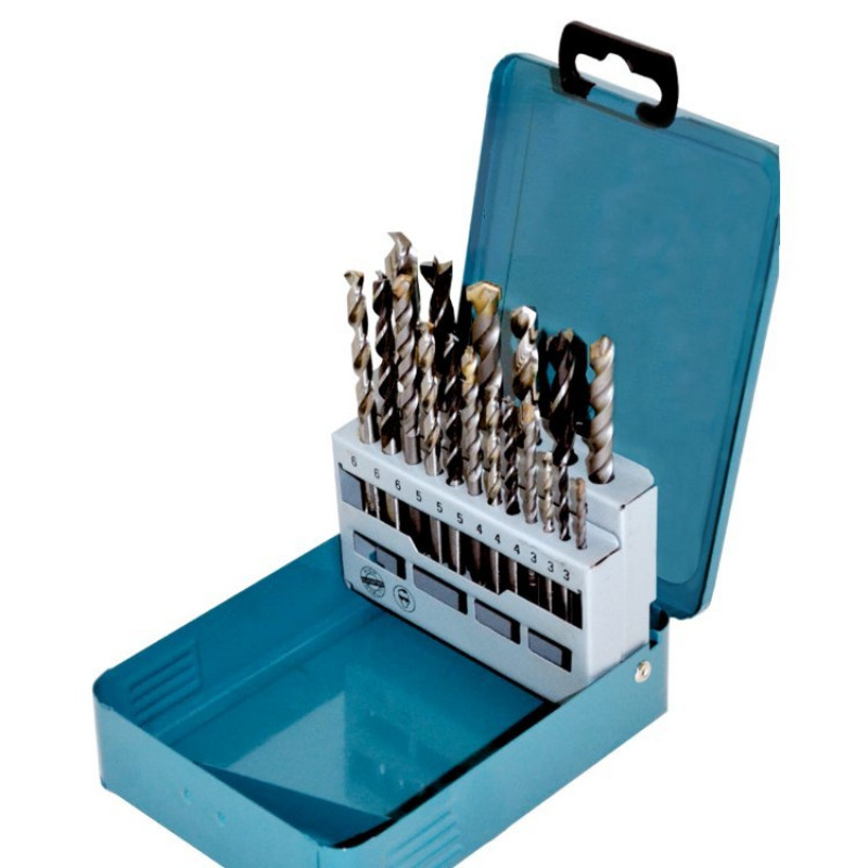 Набір із 18 свердел для бетону, дерева та металу, Makita [D-46202]