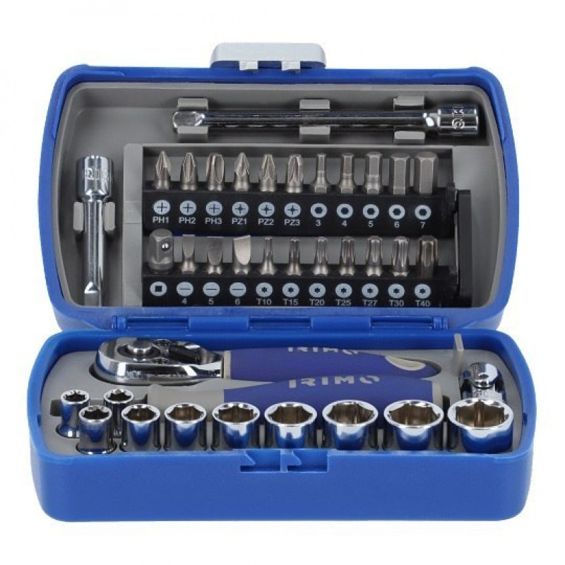 Набір із 37 біт, головок та аксесуарів 1/4, IRIMO [109-37-4]