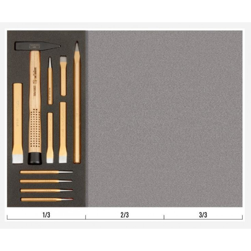 Вставка для інструментального візка з обладнанням, 11 інструментів, Bahco [FF1E5003] розмір 1/3 шухляди