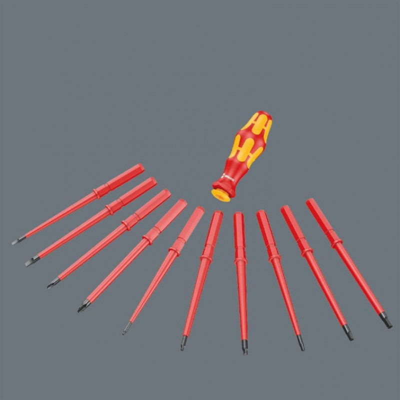 Набір інструментів для технічного обслуговування, 35 предм. Торцеві ключі 1/4, викрутки VDE, Kraftform Kompakt W 1 Zyklop Speed, 2go Wera