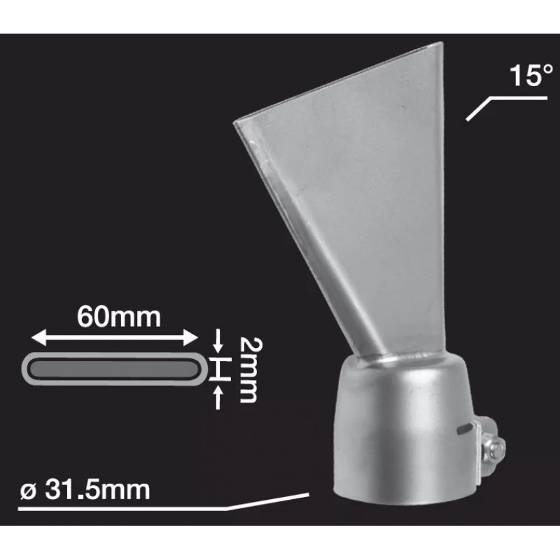 Шлитовая насадка Leister 60 мм, (входное отверстие Ø32 мм) - 107.129
