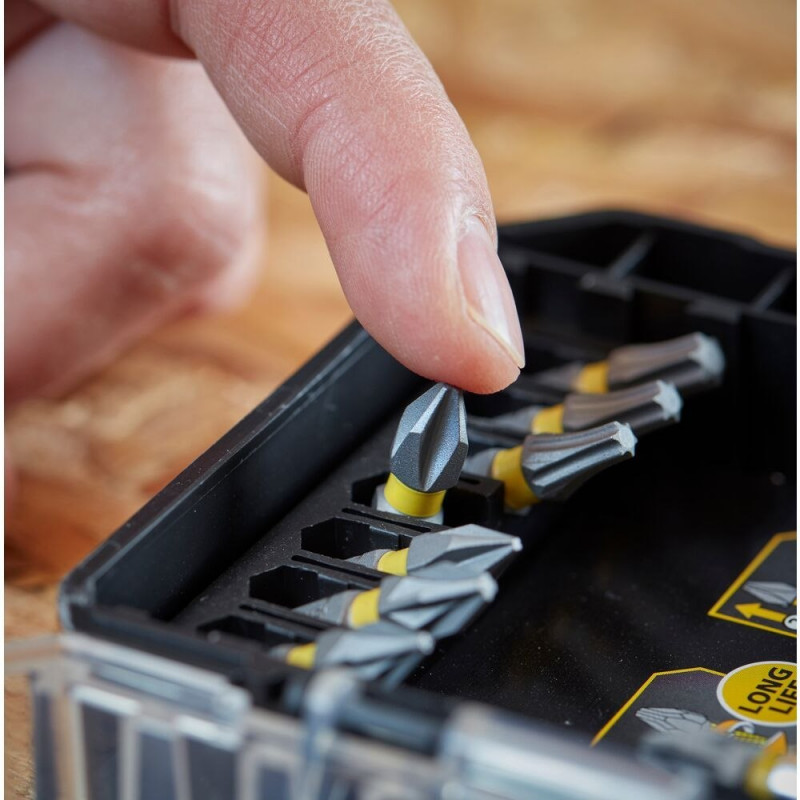 Набір ударних біт Stanley, 19 предметів, 1/4 дюйма + свердла для каменю [STA88552-XJ]