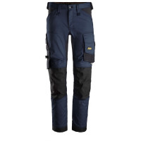 Удобные штаны с карманами для наколенников, мужские, темно-синие и черные, размер 46, стрейч 6341 AllroundWork Snickers [