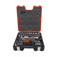 Набір метричних та дюймових торцевих ключів 1/4 та 1/2, 77 предметів BAHCO [S800]