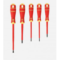 Набір з 5 ізольованих викруток BahcoFit для шліцьових та гвинтів Pozidriv Bahco [B220.015]