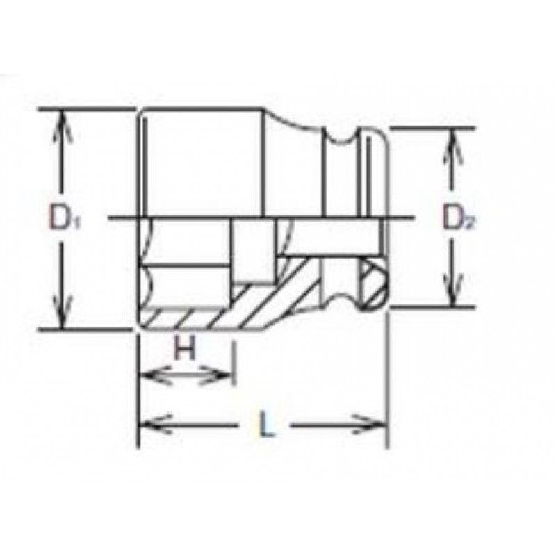 Шестигранная ударная головка 1, размер 41 мм, Koken [18400M 41]