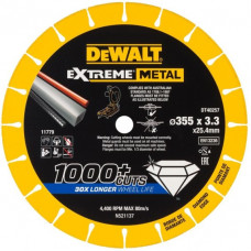 Алмазний диск для різання сталі, 355/25,4/3,3 мм, серія EXTREME® METAL, DeWalt [DT40257-QZ]