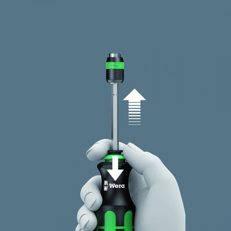 Ручна викрутка з магазином, ручка 1/4, Kraftform Kompakt 20, біти Wera [05051016001]: плоскі, PH, PZ та Torx