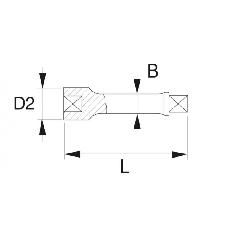 Удлинитель ударного типа для головок 3/4 дюйма, длина 250 мм, Bahco [K8960F-3]
