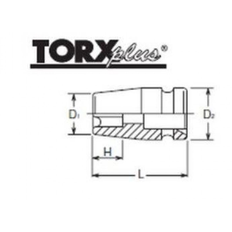 Ударна головка для квадрата 3/4, внутрішнє кріплення TORXplus 32EPL, Koken [16425 32EPL]