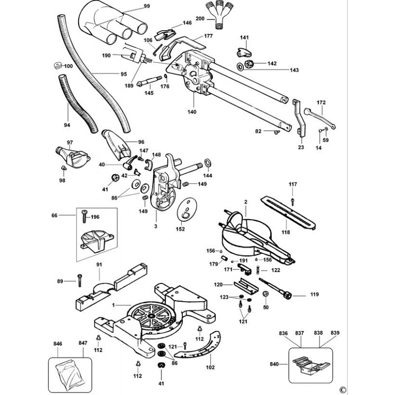 Комплект пиловловлювача 35 мм для торцювальної пилки DeWALT DW777 [DE7778-XJ]