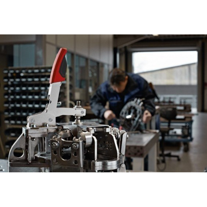 Швидкознімний вертикальний колінний затискач Bessey з відкритим плечем, горизонтальною основою та регулюванням 40 мм [STC-VH50]