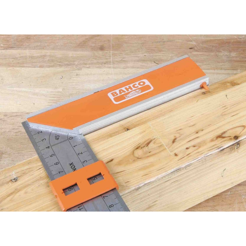 Кутова лінійка з нержавіючої сталі, метрична шкала до 300 мм BAHCO [9048-300]