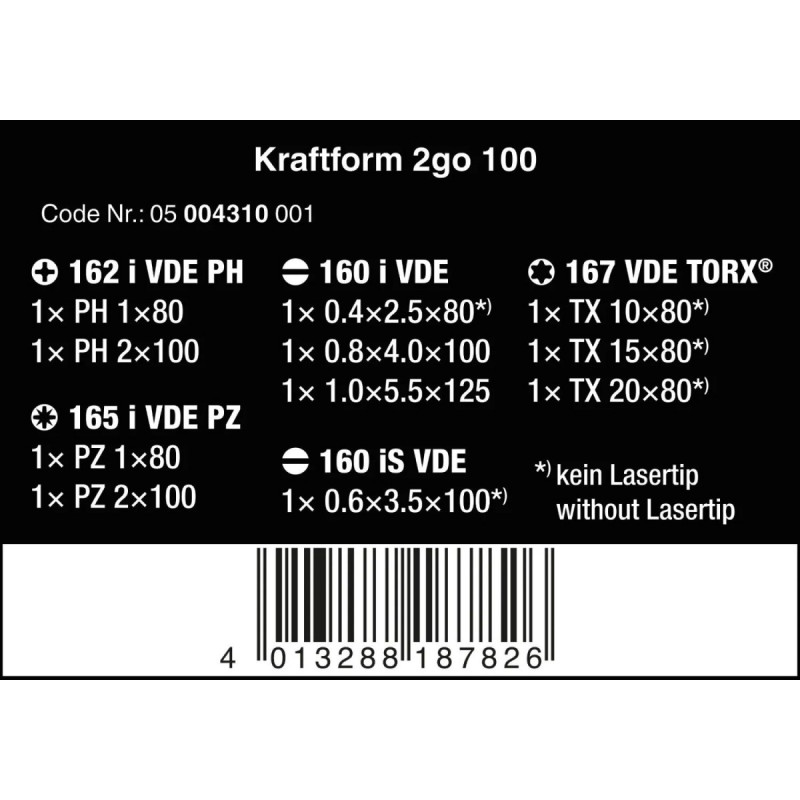 Набір з 11 ізольованих викруток для роботи під напругою Kraftform 2go 100 WERA [05004310001]