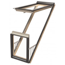 Кровельное окно FAKRO FGP-X P50 GREENVIEW – с поднятой осью вращения и функцией балкона, без вентиляционного отверстия