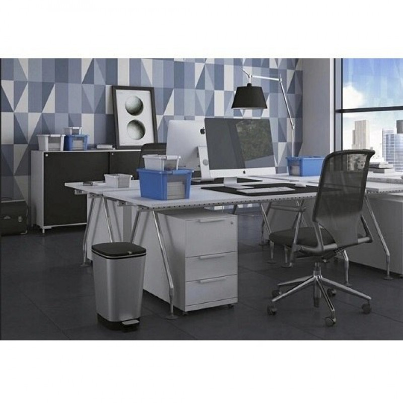 Мусорное ведро серебряное 50л, CHIC BIN L, 8071900, KIS, KETER [237241]