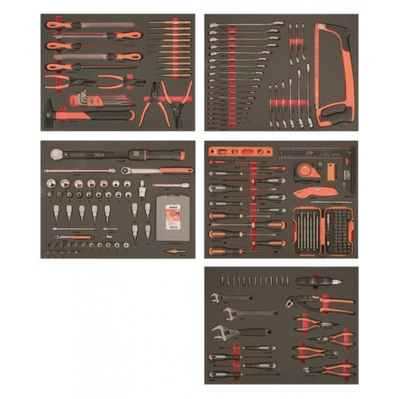 Візок для інструментів з 6 шухлядами та шафою, укомплектований 237 інструментами Bahco [1475KXL6CBFF1SD]