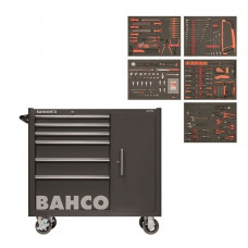 Візок для інструментів з 6 шухлядами та шафою, укомплектований 237 інструментами Bahco [1475KXL6CBFF1SD]