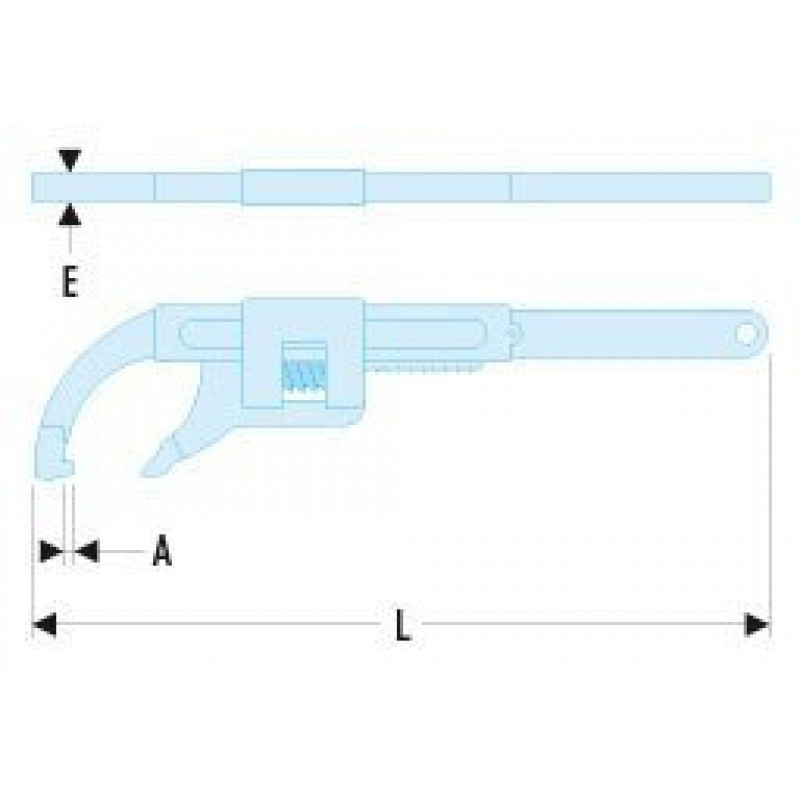 Розвідний гайковий ключ із тріскачкою, 100 мм, Facom [115A.100]