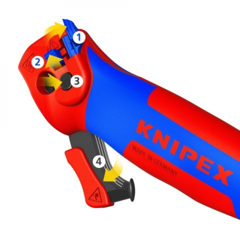 Изоляционный инструмент с функцией кавычки и трещотки, KNIPEX [16 50 145 SB]