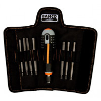 Отвертка с 7 сменными наконечниками серии ERGO BAHCO [BE-8574] для шлицованных, крестообразных, подивных и TORX винтов,