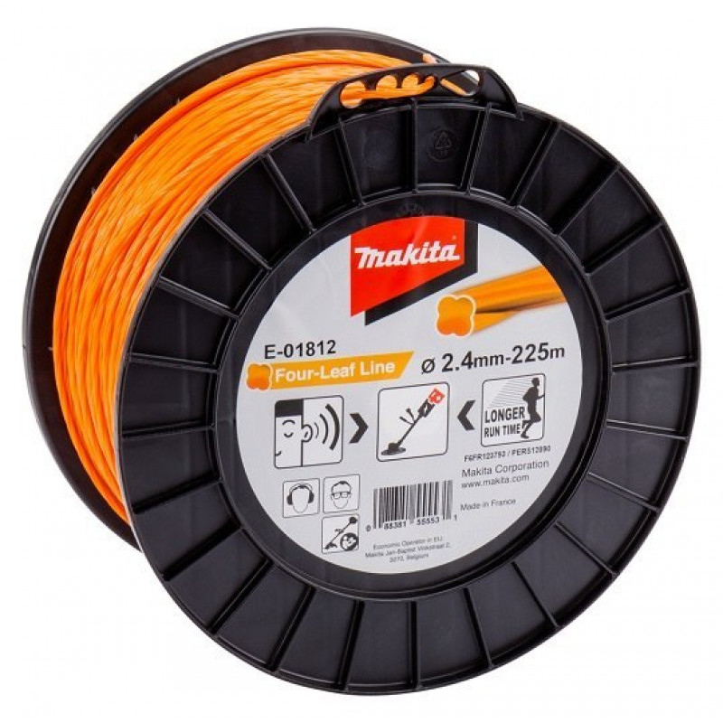 Нейлонова ріжуча волосінь Clover, діаметр 2,4 мм, довжина 225 м, Makita [E-01812] для тримерів