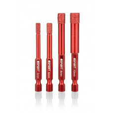 Набор из 4 алмазных кольцевых пил для керамики 4, 5, 8, 10 мм, сухие, 365 SMART [SM-25-SET4HEX]