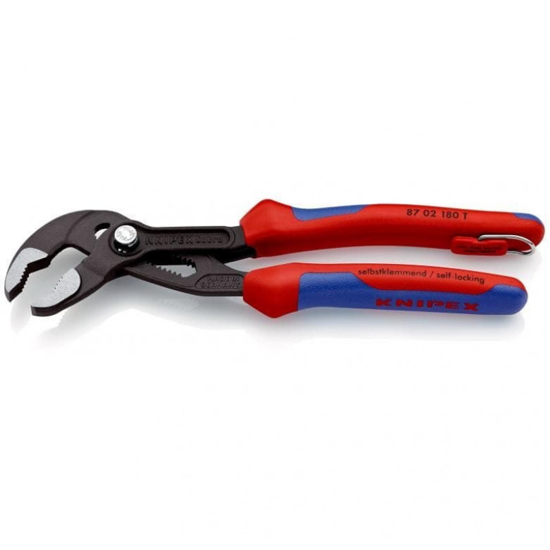 Плоскогубцы Cobra 180 мм KNIPEX [87 02 180 T] двухкомпонентная ручка с предохранительным крючком