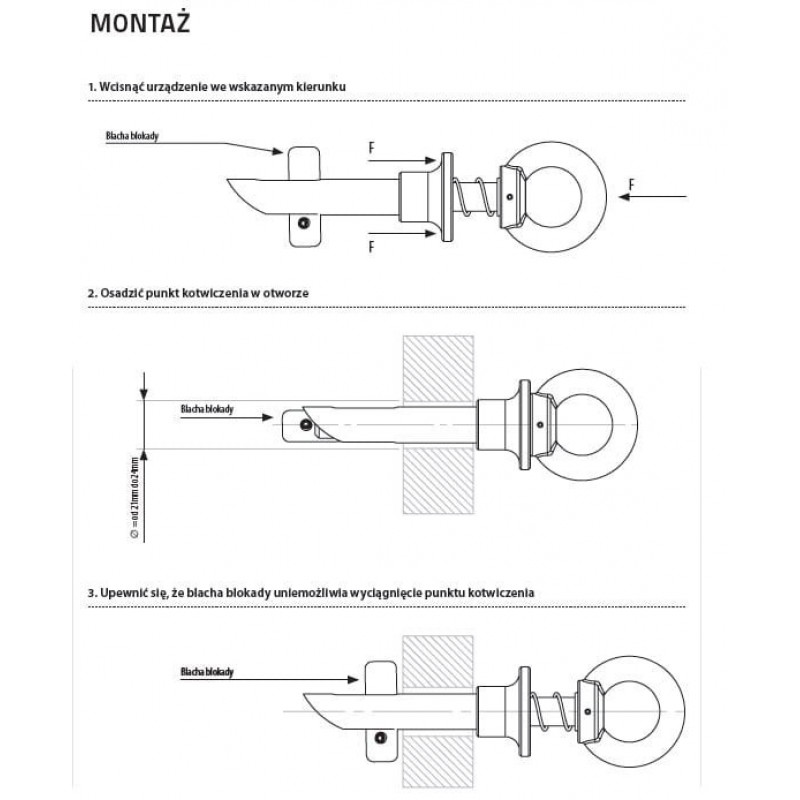 Анкерная точка AT020 (240 мм) PROTEKT