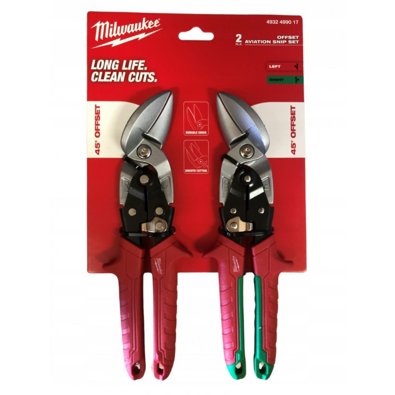 Набір ножиць для листового металу Milwaukee з офсетом, 2 предм. (4932499017)