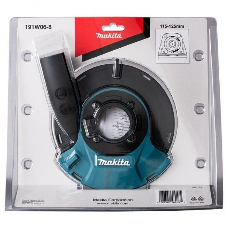 Защита диска с пылеотводом для угловых шлифмашин 115 мм и 125 мм, Makita [191W06-8]