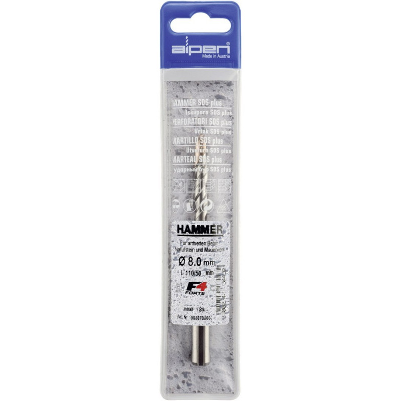 Сверло для бетона SDS+ с двумя режущими кромками, 24-450/400, Alpen [0087702400100]